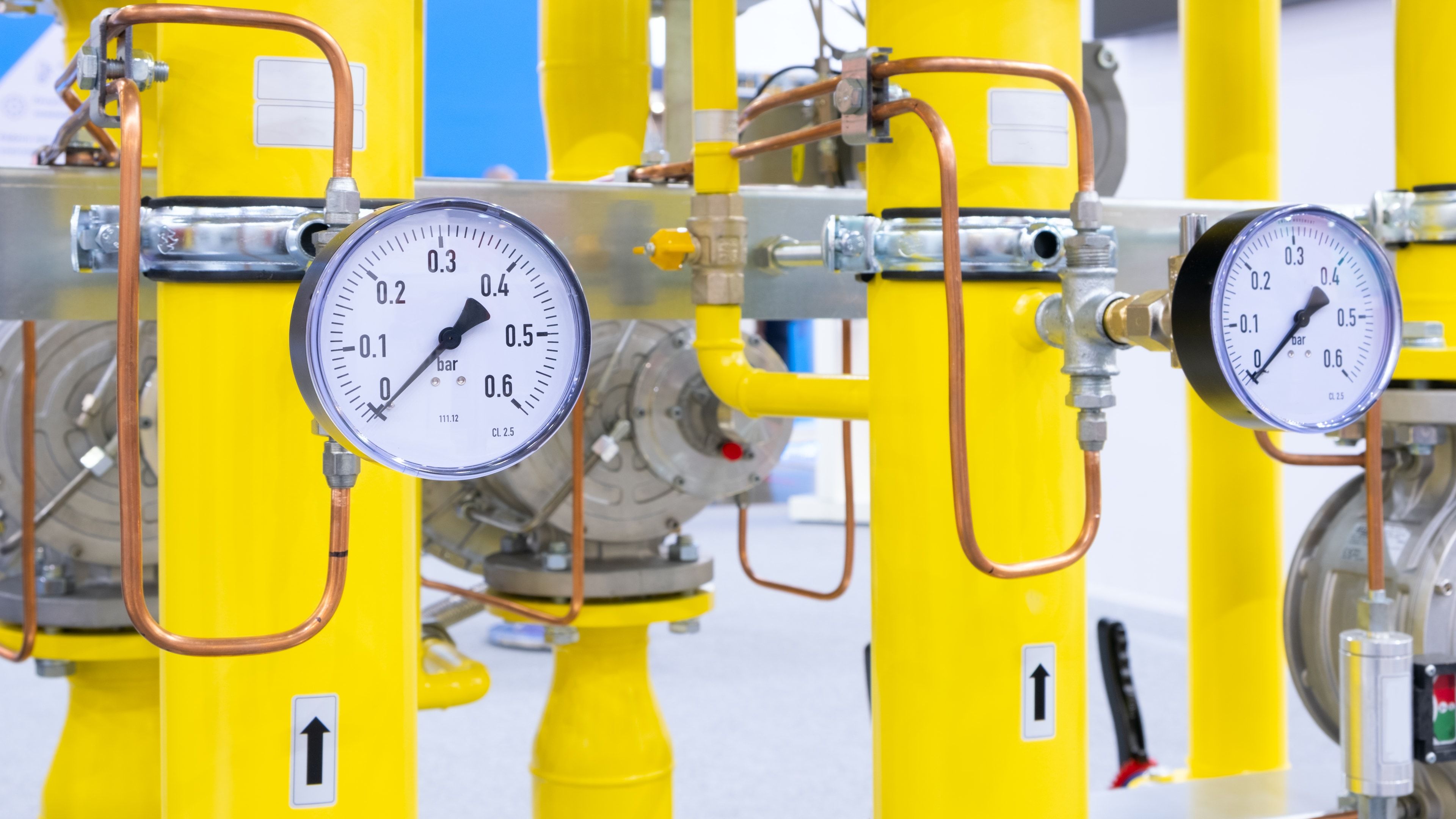 Medidores de presión en un gasoducto de gas natural
