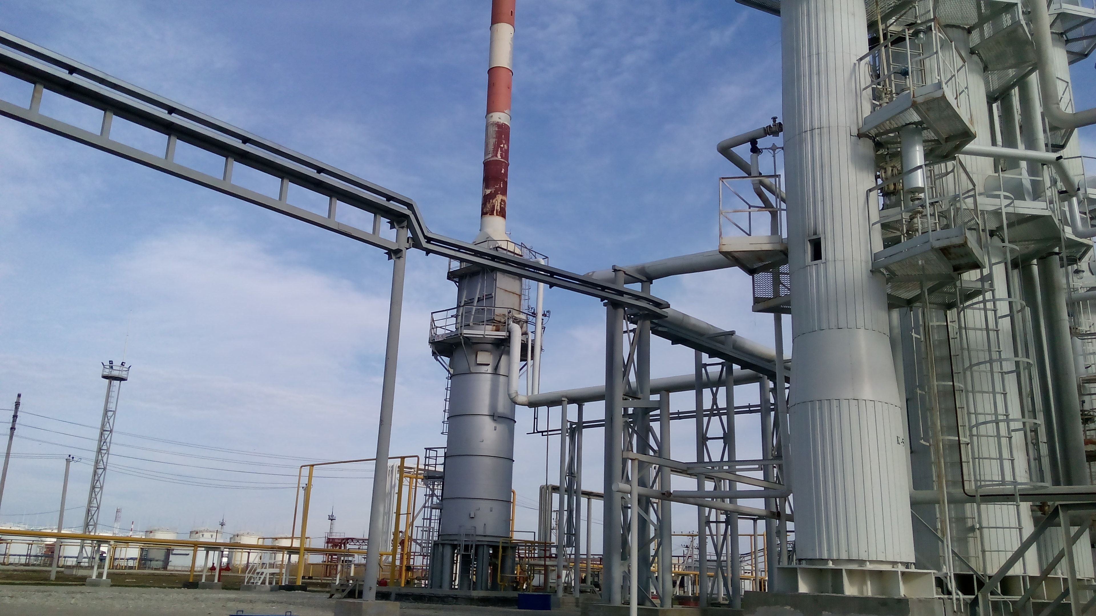 Columnas de proceso de una planta de lavado de gas
